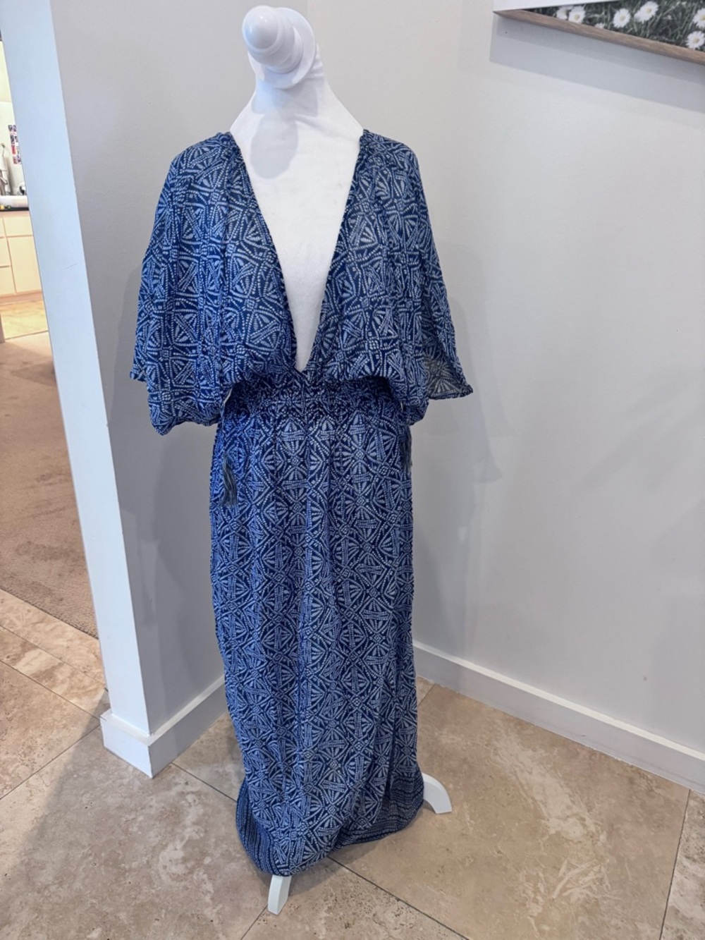 Pool To Party Blue Patterned Maxi Dress Cover Up